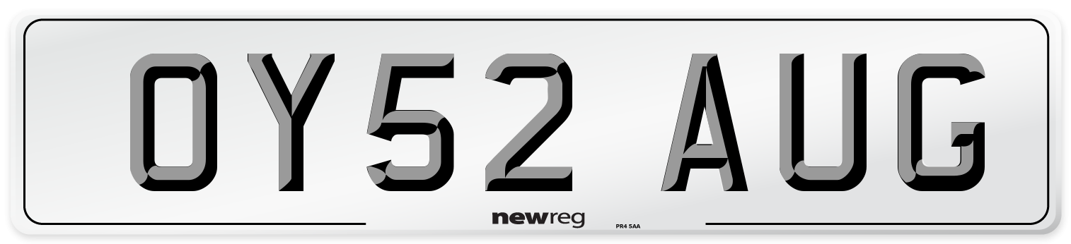 OY52 AUG Number Plate from New Reg